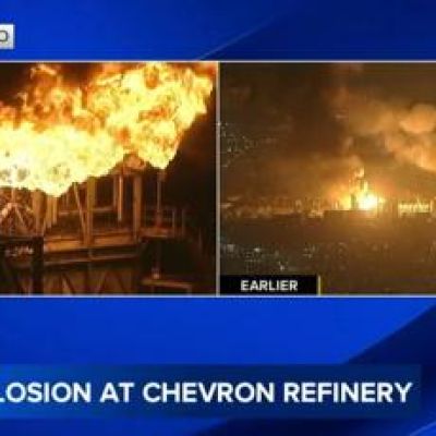 Massive fire erupts at Chevron refinery near Los Angeles