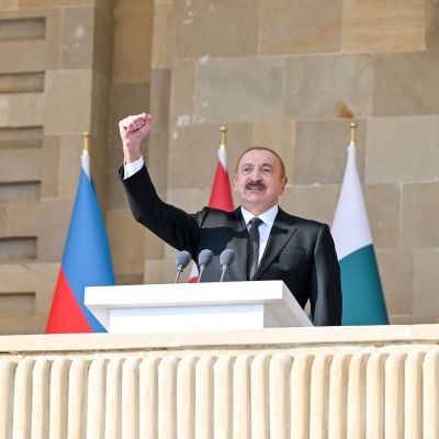 President Ilham Aliyev shared photos from military parade