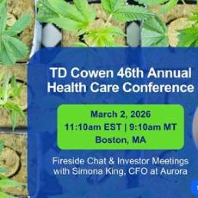 Aurora to Participate in the TD Cowen 46th Annual Health Care Conference