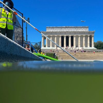 Trump Administration Claims It Made The Reflecting Pool Blue. See For Yourself!