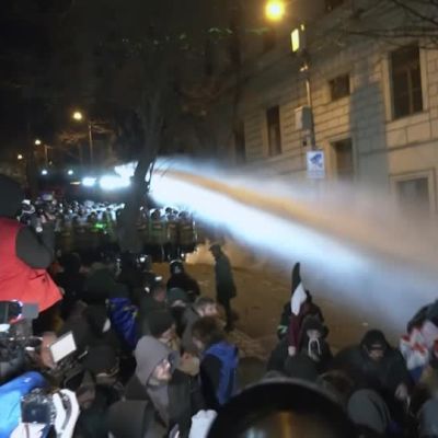 Protests erupt after Georgia halts EU application