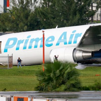 5 dead after Amazon plane overruns runway, crashes at Miami airport