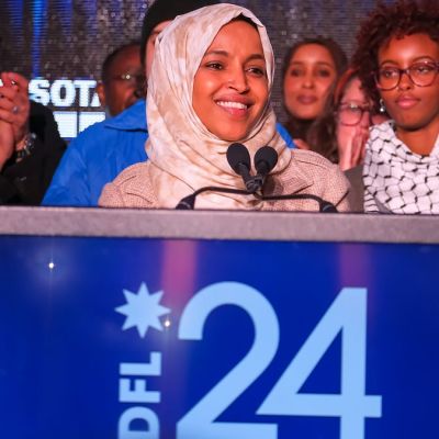 Ilhan Omar has just two words for pro-Israel protester