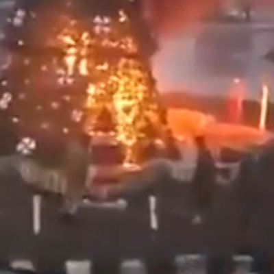 Fears for Christians in Syria as Christmas tree is burned down