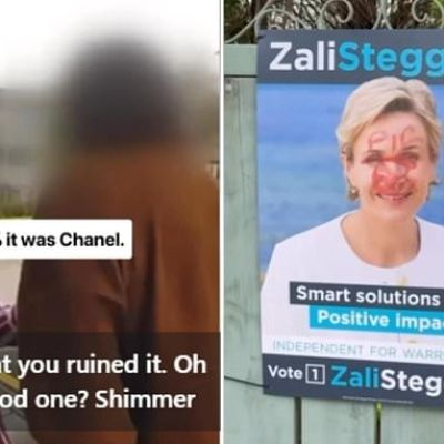 Election poster in ritzy suburb vandalised in the most high class way