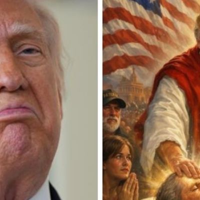 Trump’s wild excuse for ‘Jesus’ image