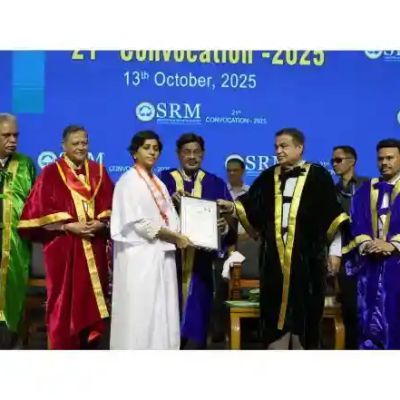 Business News | SRMIST Shines at the 21st Convocation, Awards 15k Degrees and Honoris Causa to IIM-A Director | LatestLY