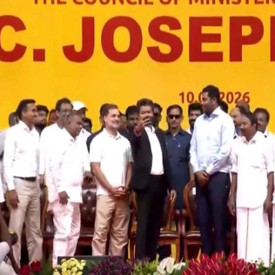 India News | Vijay’s Selfie Moment with Rahul Gandhi After Taking Oath as CM of Tamil Nadu | LatestLY