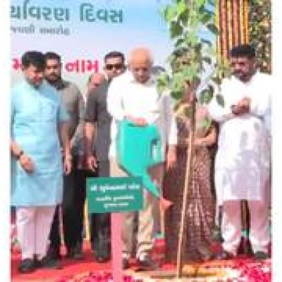 Gandhinagar: Gujarat CM Bhupendra Patel plants sapling under ‘Ek Ped Maa ke Naam’ initiative