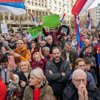 Thousands accuse Serbia's ruling populists of election fraud at a Belgrade rally