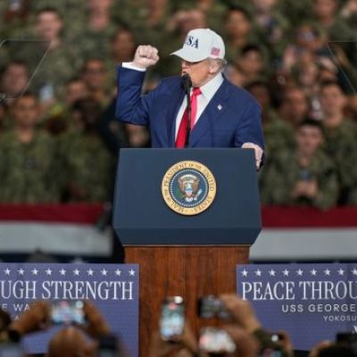 Trump rallies US troops in Japan