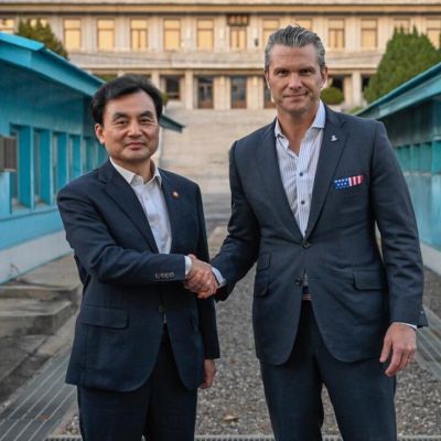 North Korea fires artillery rockets ahead of US defence secretary’s border visit, Seoul says