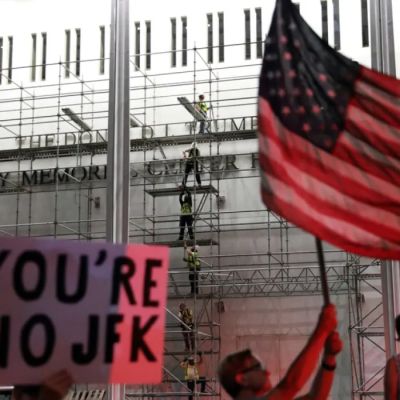 Kennedy Center workers start to remove Trump’s overnight