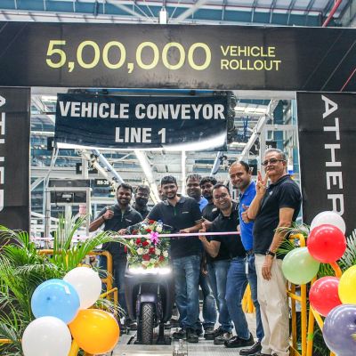 Ather Rolls Out 500,000th Electric Scooter – New Production Milestone