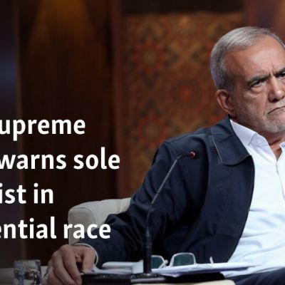 Iran’s supreme leader warns sole reformist in presidential race