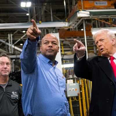 WATCH | Trump gives worker at Ford plant in Michigan the middle finger