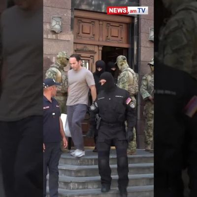 Armenia ex-president Robert Kocharyan’s eldest son leaves Anti-Corruption Committee, accompanied by masked law enforcement officers