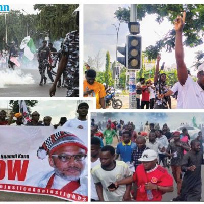 Chaos as police disperse Abuja protesters, S’East shuts down for Kanu