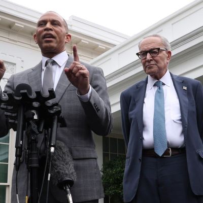 Trump posts AI video mocking Schumer, Jeffries: “Woke pieces of s***”