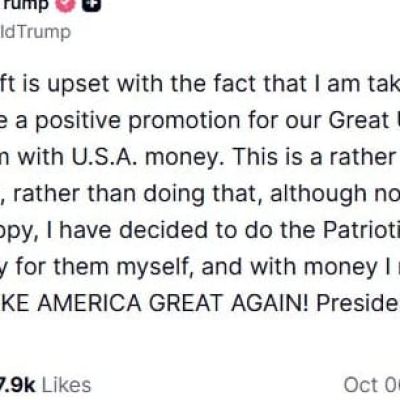 President Donald Trump to Cover Future Ad Costs Personally