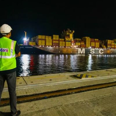 Deepest draft container ship MSC Verona anchors at Vizhinjam Port