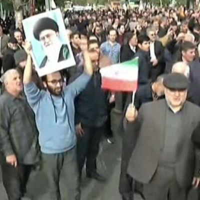 Iran's supreme leader says he won't bow down to protests or Trump