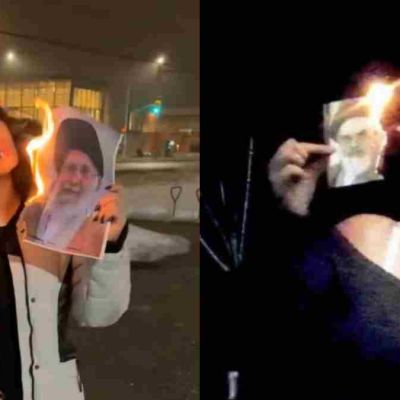 Iran Protests: Why Iranian women are lighting cigarettes with Khamenei’s burning photos?