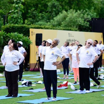 EAM Jaishankar joins Diplomatic Corps in New Delhi to mark International Day of Yoga