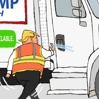Trump trash truck photo-op: Darcy cartoons