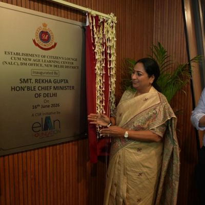 Hon’ble Delhi Chief Minister Smt. Rekha Gupta Inaugurates Citizen Lounge Cum New Age Learning Centre Developed by Elan Foundation at DM Office, New Delhi