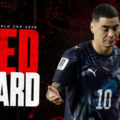 Why was Miguel Almiron sent off against Turkey in FIFA World Cup 2026?