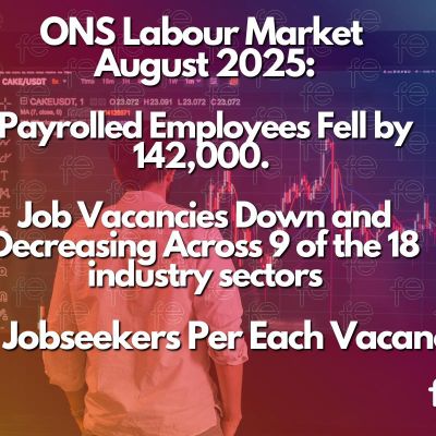 ONS Labour Market Data: 10,000 Drop in Vacancies and Payrolled Employees Fell by 142,000. Now More People Looking For Fewer Available Jobs: With 2.3 Jobseekers Per Vacancy | FE News