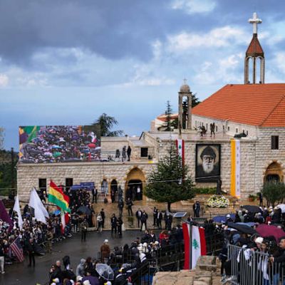 Pope in Lebanon prays for peace at tomb of saint revered by Christians and Muslims alike