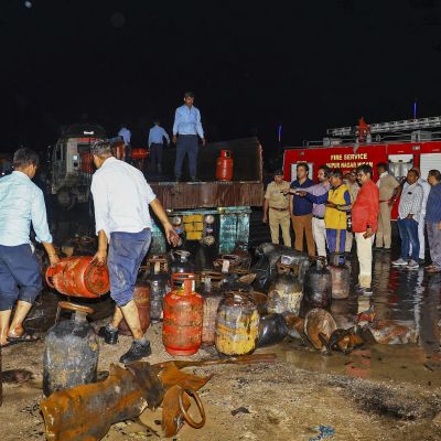 Massive Blaze On Jaipur-Ajmer Highway As Over 40 Gas Cylinders Explode After Road Crash