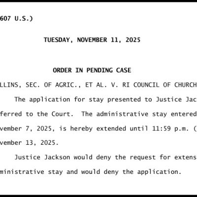 SCOTUS Issues Emergency Order Supporting Trump on SNAP, Justice KBJ Votes Against Her Own Order – The Last Refuge