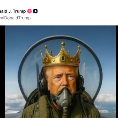 Trump posts AI video of himself bombing protesters with brown liquid