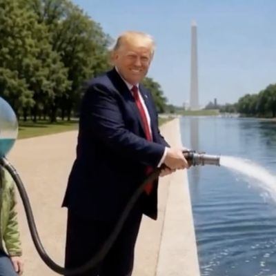 Trump, 80, Retreats Into Insane AI Fantasy After Reflecting Pool Fiasco