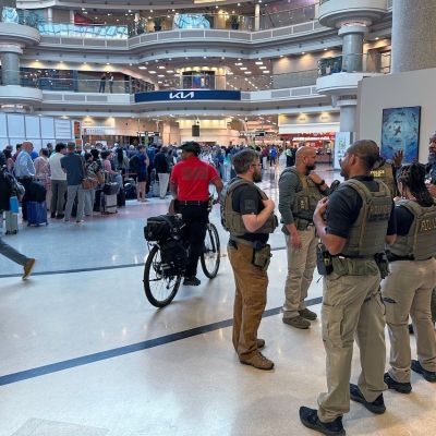 ICE arrives at Atlanta-Hartsfield International Airport as lines stretch out the door