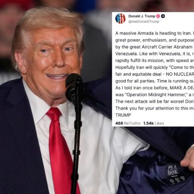 Trump Reveals He’s Sending ‘Massive Armada’ to Iran, Warns Regime ‘Next Attack Will Be Far Worse’