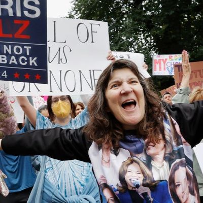 Abortion supporters at Women’s March in Boston turn out in droves to support Harris presidency