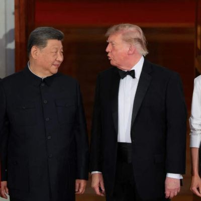 Trump says US-China ties have ‘never gotten along better’, presents bald eagle statue to Xi Jinping
