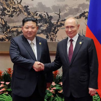 North Korea’s Kim Jong Un visits nuclear subs as Vladimir Putin hails ‘invincible’ bond