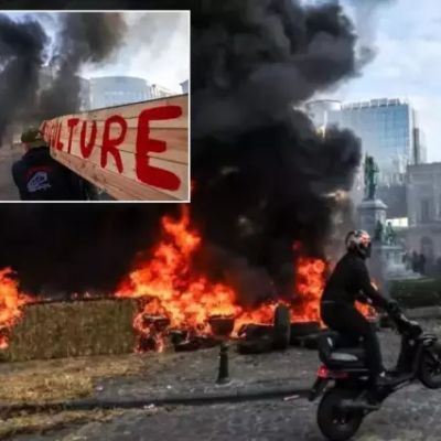 European streets are ablaze! Thousands of farmers protested the leaders’ summit.