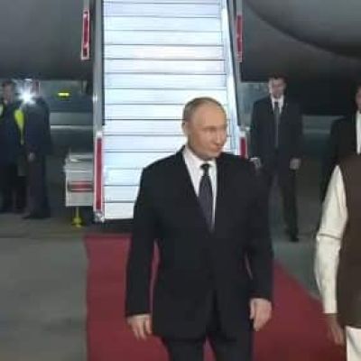 Watch: Modi & Putin Leave Delhi Airport Together In Same Car