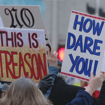 Protesters in Appleton rally against Trump's rhetoric ahead of presidential address