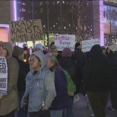 Protesters gather outside Boise City Hall to protest ICE shooting in Minneapolis
