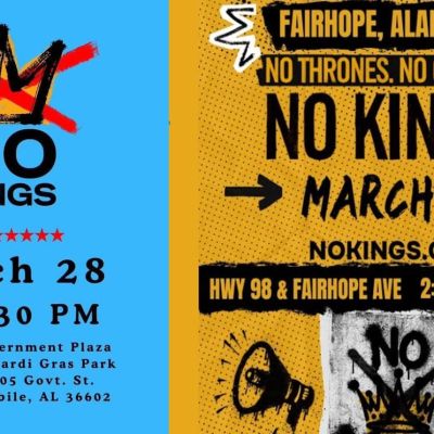 “No Kings” protests set for Saturday in Mobile, Fairhope, Pensacola