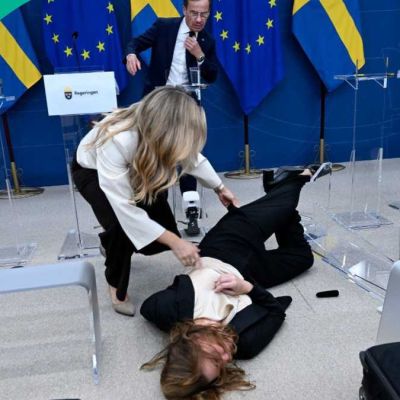 Concerns as Sweden’s health minister collapses during press conference, video goes viral