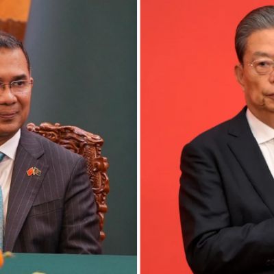 China’s top legislator Zhao Leji calls on Tarique Rahman