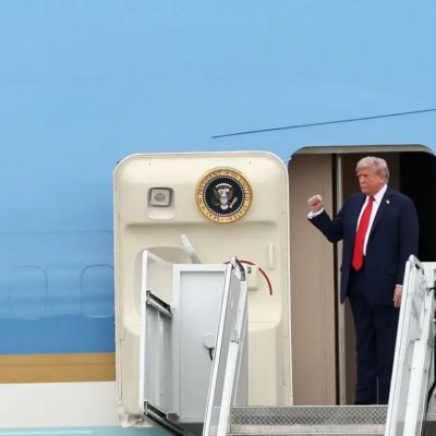 An unknown person set up a surveillance position at Palm Beach Airport to watch Trump